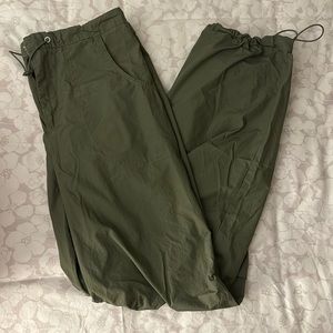 army green parachute pants